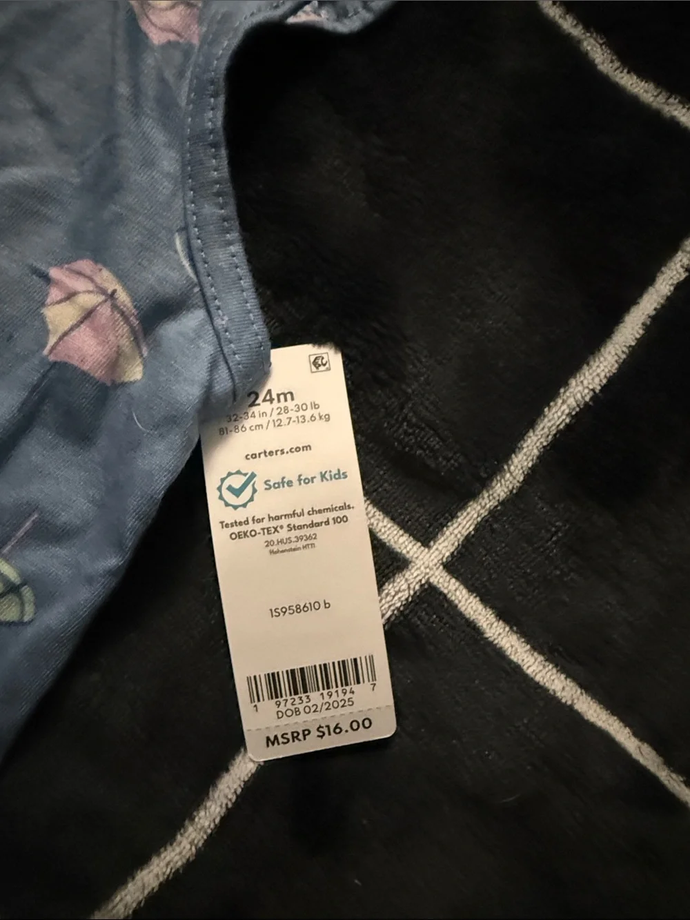 Carter's Light Blue Umbrella Print Baby Bubble Romper